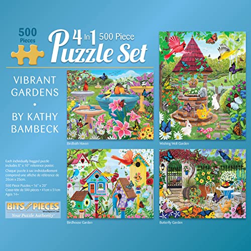 Bits and Pieces 4-in-1 Multipack – 500 Teile Puzzle für Erwachsene – 500 Teile Puzzle-Set Bundle von Künstler Kathy Bambeck – 41 cm x 51 cm