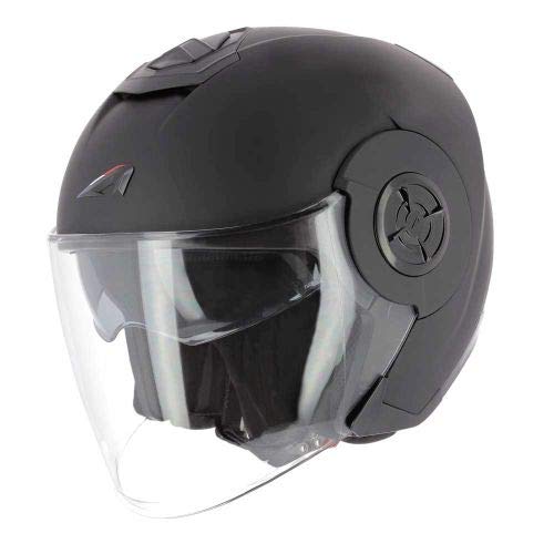 Astone Helmets - AVIATOR monocolor - casque jet - casque de moto homme - casque jet homologué - casque jet en fibre de verre - matt black XS
