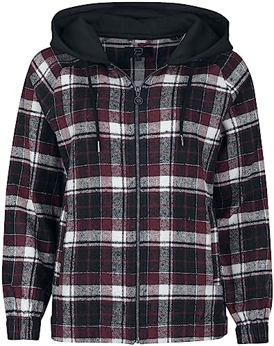 RED by EMP Damen Flannel Lumberjack Hoody rot/schwarz XL