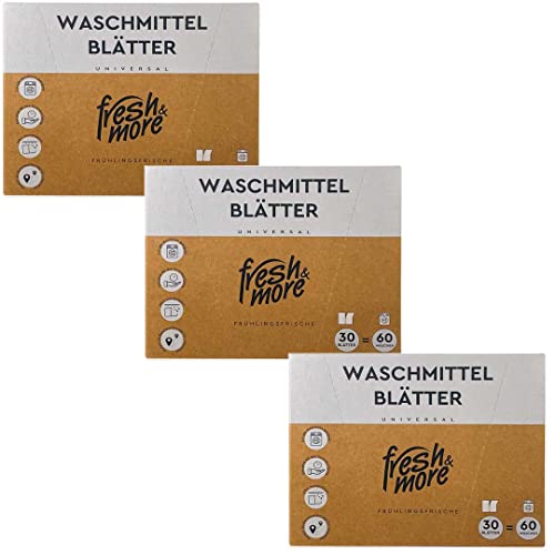 Fresh & More Bio - 30 Waschmittel Blätter - Biologisch abbaubares Waschmittel - 100% Plastikfrei - (3)