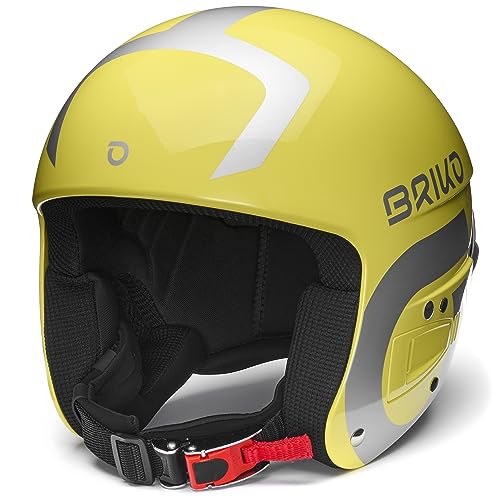 Briko Unisex – Erwachsene Helm Helmet, Shiny Barberry Yellow-Oslo Gray, 54