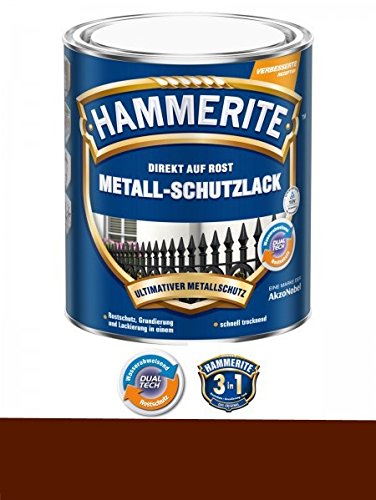 750 ml Hammerite Direkt auf Rost Metall-Schutzlack Braun, Glanz