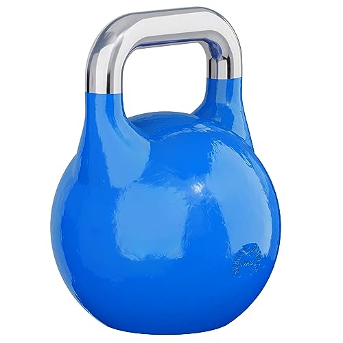 GORILLA SPORTS® Kettlebell Competition 12 kg Stahl Blau – Wettkampf Kugelhantel
