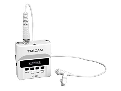Tascam DR-10L/LW Digitaler Audiorekorder mit Lavalier-Mikrofon, Weiß
