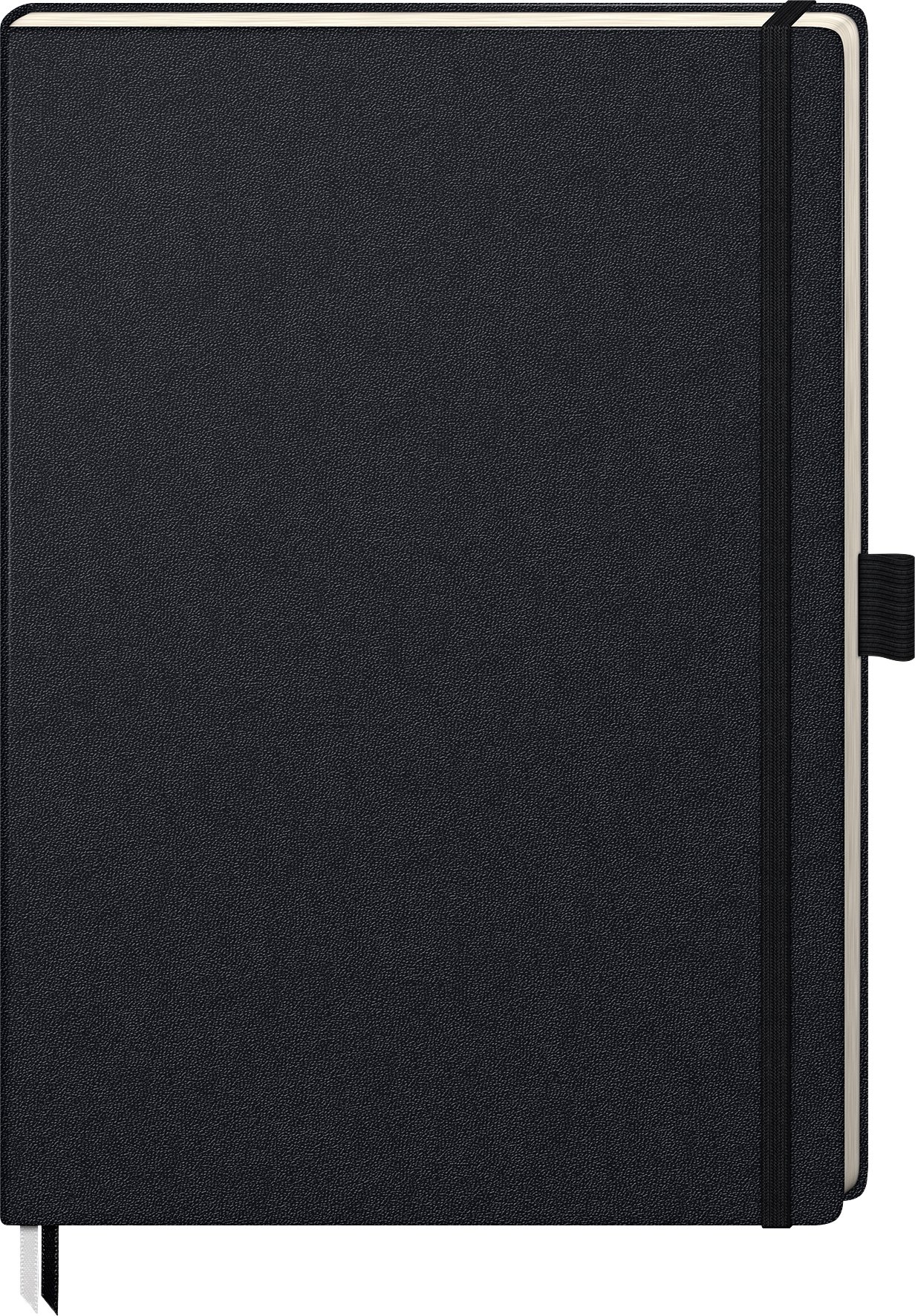 Brunnen 105528905 Notizbuch Kompagnon Klassik (Hardcover, 21 x 29,4 cm, dotted, 192 Seiten) 1 Stück schwarz