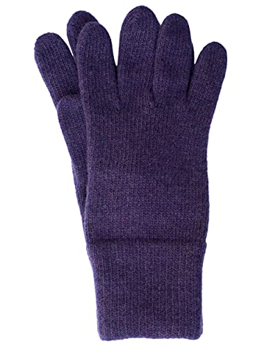 FosterNatur , Merino Damen Wollhandschuhe/Fingerhandschuhe, 100% Merino (7, Violett)
