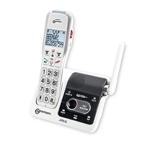 Geemarc Amplidect 595 U.L.E.- Hochverstärktes schnurloses Telefon mit Anrufer-ID, Anrufbeantworter und Blockierfunktion von Anrufern, kompatibel mit Hörgeräten, UK-Version
