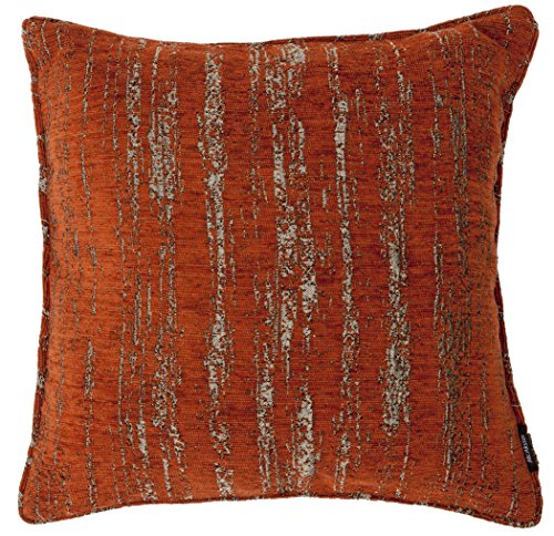 McAlister Textiles Strukturierter Chenille | Gefülltes Kissen für Sofa, Couch | 50cm x 50cm in Terracotta Orange | Deko Kissen für Sofa, Couch, Sessel mit metallischem Glanz