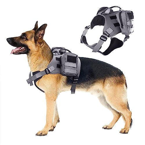 Yanshe Hunderucksack für Mittelgroße Hunde, Hundesatteltasche für Hunde zum Tragen, Verstellbare Reisetasche mit Sicherheits-Seitentaschen für Wandern Outdoor Reisen M