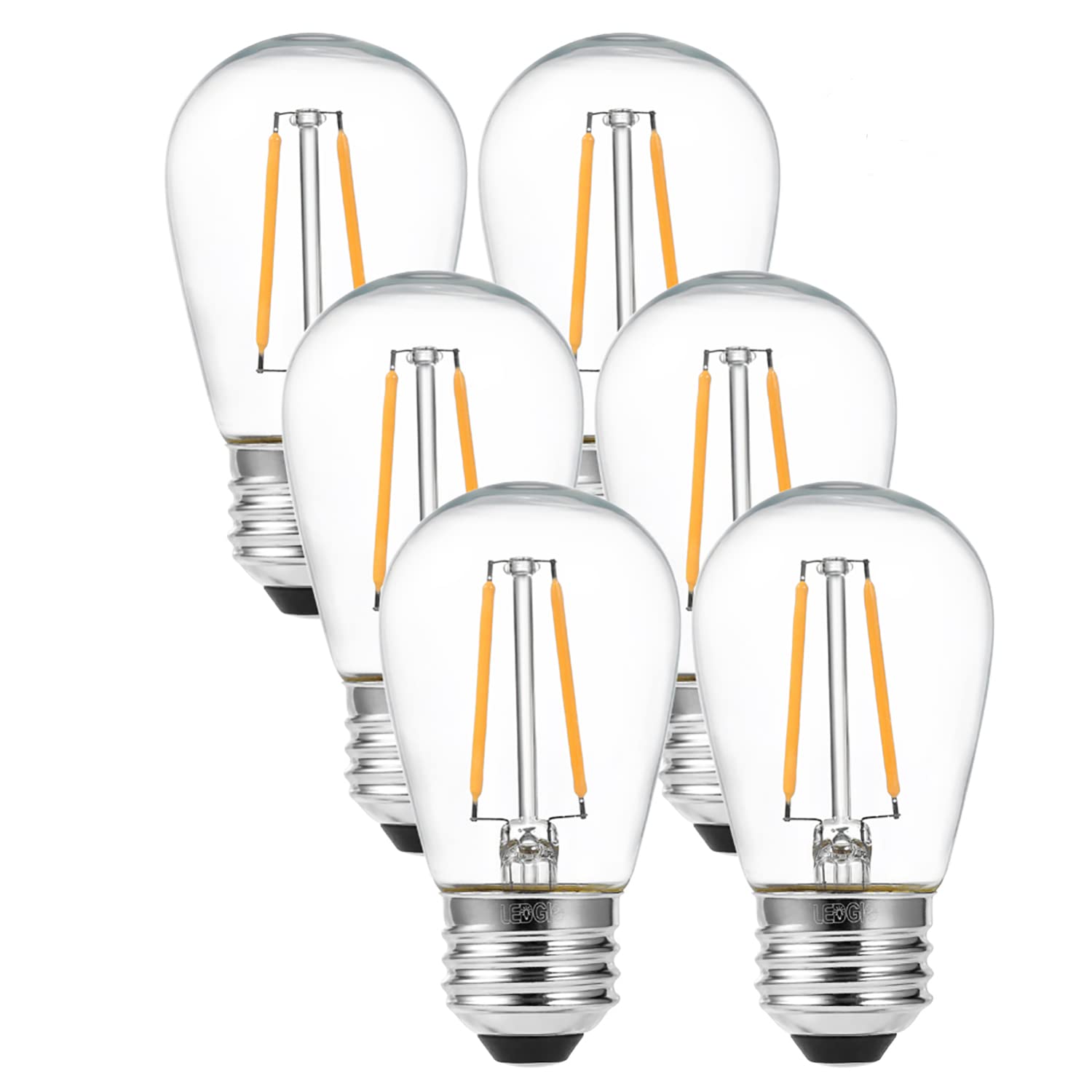 LEDGLE E27 ST45 Vintage Edison LED Glühbirne superhell 2W=24W E27 Filament Fadenlampe Warmweiß 2700K 360 ° Abstrahlwinkel 6er-Pack