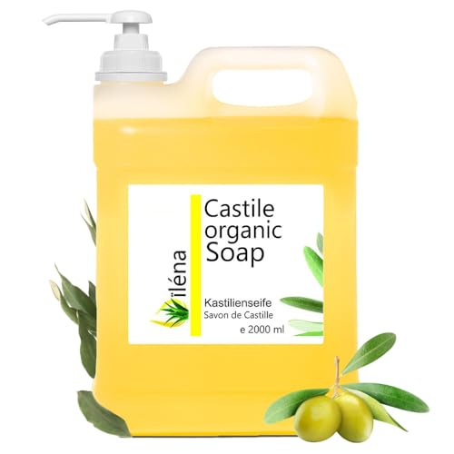 ORGANIC CASTILE SEIFE - basiert ausschließlich auf Olivenöl und entfernt Mitesser, Naturkosmetik, Küche und Kleidung. Liquid reinigungsflüssigkeit (2000 ml)