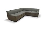 Domo Collection Noma Sofa / Ecksofa in kubischer Form / Couch mit breiten Armlehnen / Maße: 247/212 cm Breite/Tiefe / Farbe: schlamm (braun)