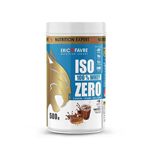 ISO WHEY ZERO 100% - Reines Whey Proteins Iso - Schmackhaft für den Aufbau von Muskelmasse - Schnell assimilierbar - Glutenfrei - 500 g - Französisches Labor Eric Favre - Chocotella