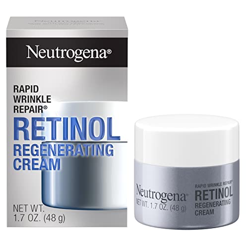 Neutrogena Schneller Wrinkle Repair Retinol Regenerations-Gesichtscreme & Hyaluronsäure Anti-Falten-Gesichtscreme, Halscreme mit Hyaluronsäure & Retinol, 1,7 Unzen