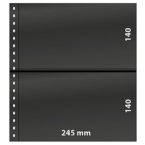Lindner 02P Einsteckblätter Omnia, schwarz - 10er-Packung