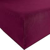 Erwin Müller Spannbettlaken Freising Elasthan-Jersey-Stretch aubergine Größe 80x200-80x220 cm- dehnbar, antipilling, bügelfrei, Rundumgummi (weitere Farben,Größen)