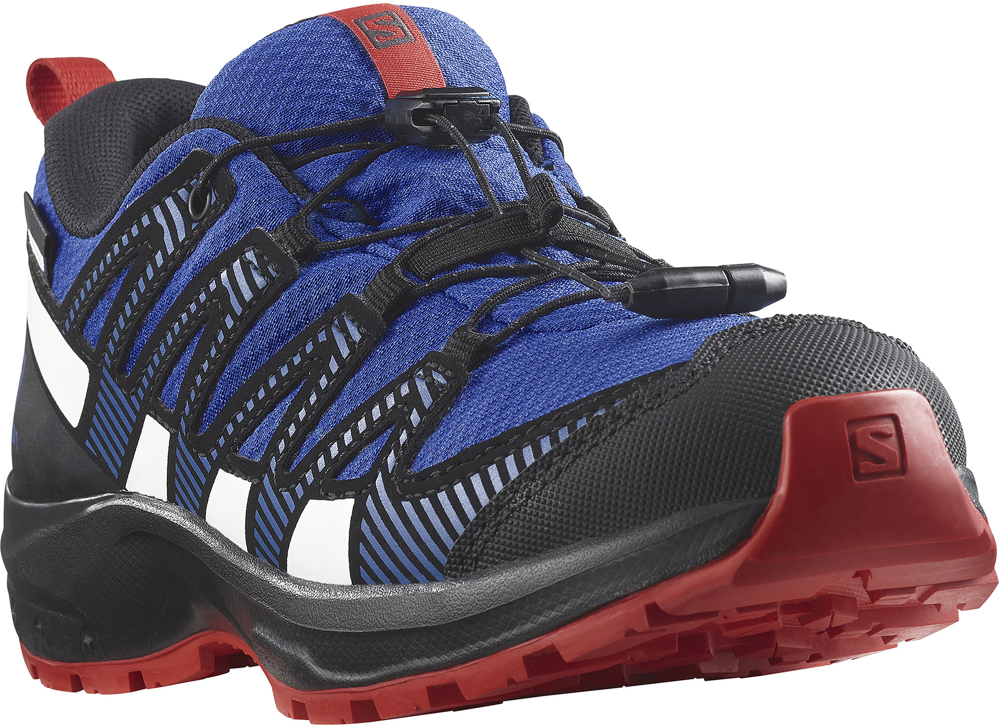 Salomon XA PRO V8 CLIMASALOMON Waterproof Hiking Shoe, Lapis Blue/Black/Fiery Red, 36 EU
