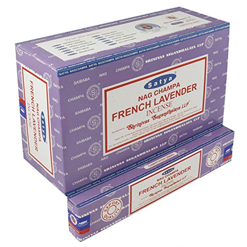 Satya Räucherstäbchen Sparset. 12 Packungen a 15g Ca 180 Sticks French Lavender