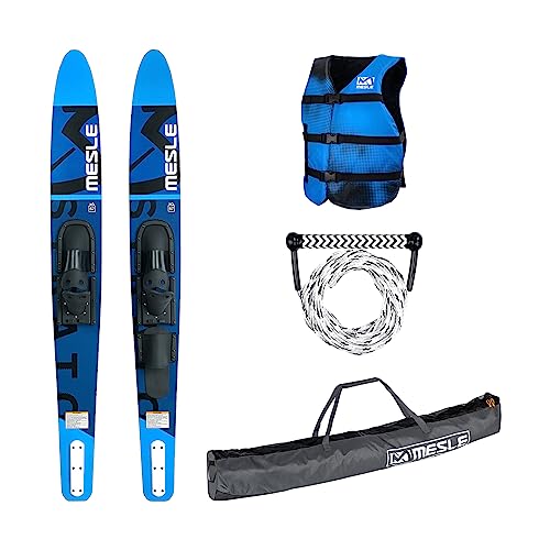 Mesle Wasser-Ski Set Strato 170 cm mit Weste Sportsman + Leine Combo + Tasche Universal, Anfänger und Fortgeschrittene Combo-Ski für Erwachsene