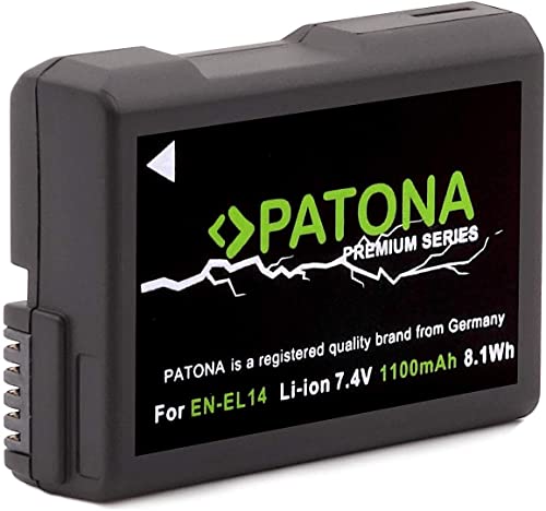 PATONA Premium - Ersatz für Akku Nikon EN-EL14 EN-EL14a (echte 1100mAh) -