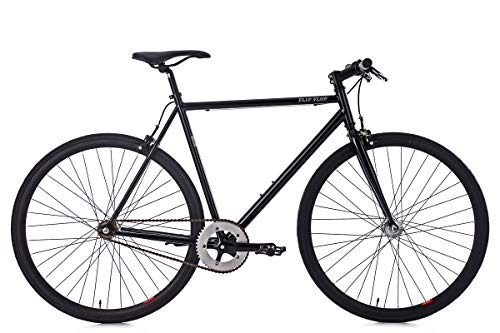 28 Fahrrad Fixie Singlespeed Flip Flop schwarz Fitnessbikes, Rahmenhöhe: