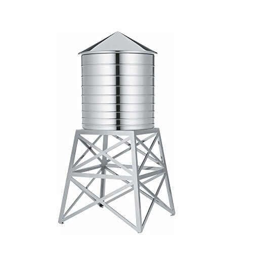 Alessi DL02 Water Tower Behälter - Edelstahl 18/10 glänzend poliert mit Aufsatz.