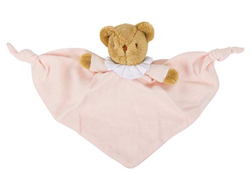 Trousselier - Teddybär-Dreieck – 20 cm – Rassel – ideales Geschenk zur Geburt – maschinenwaschbar – Bio-Baumwolle, gepudertes Pink – 2 Stück