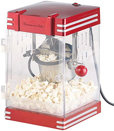 Rosenstein & Söhne Popcornmaker: Mini-Retro-Popcorn-Maschine "Theater" im 50er-Jahre-Look, 230 Watt (Popcornautomat)