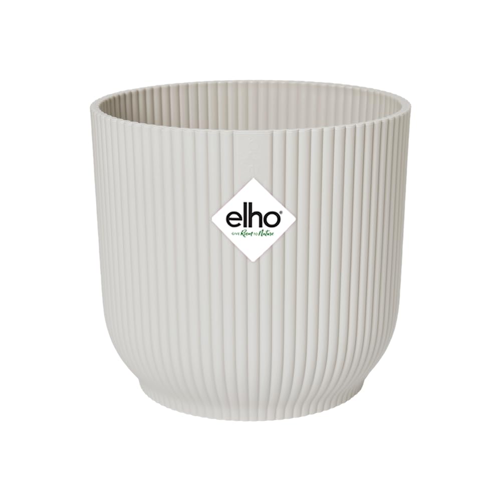 elho Vibes Fold Rund 30 Pflanzentopf - Blumentopf für Innen - 100% recyceltem Plastik - Ø 29.5 x H 27.2 cm - Weiß/Seidenweiß