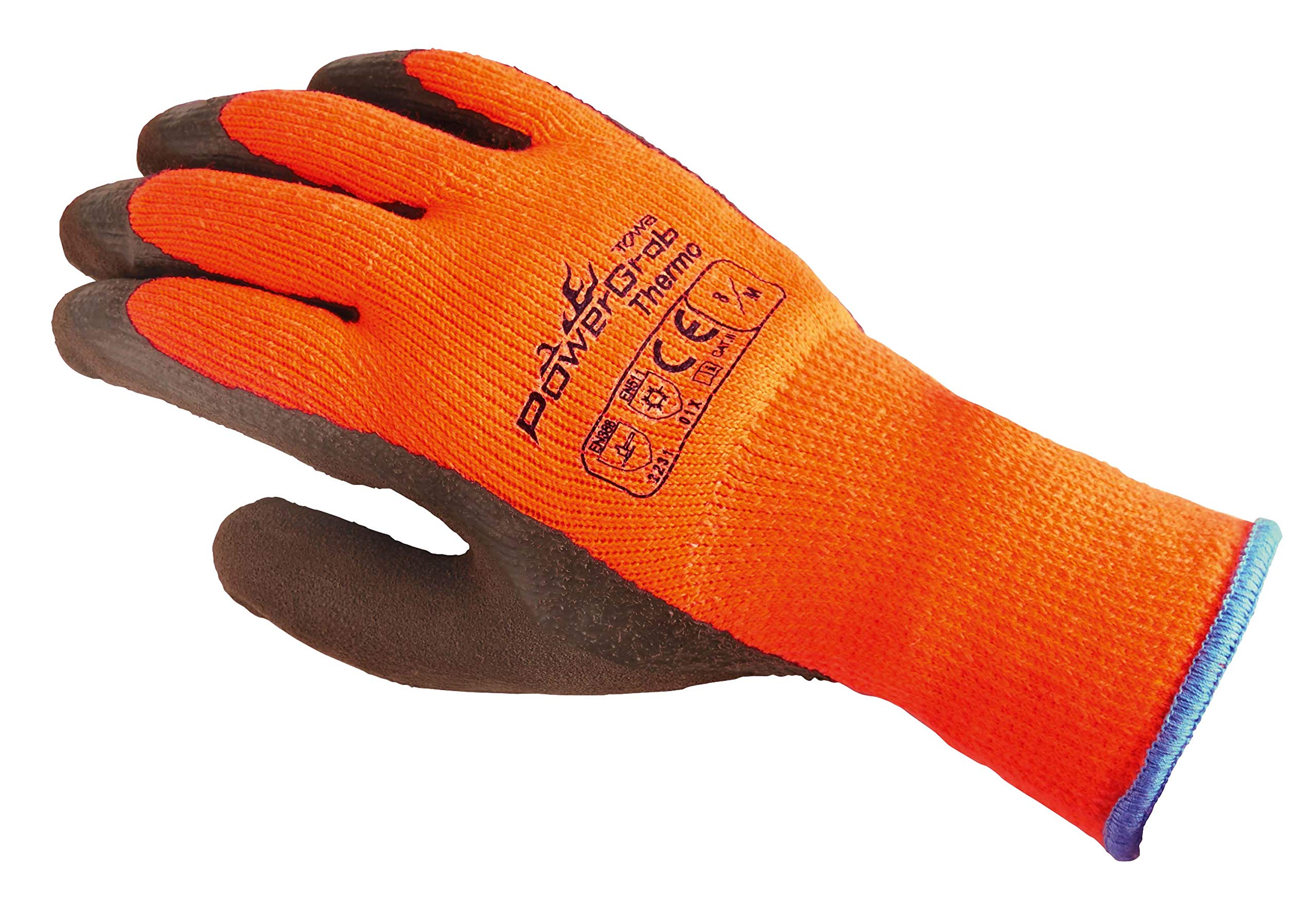 (6 Paar) TOWA Handschuhe Winterhandschuhe PowerGrab Thermo 6 x orange/braun 9