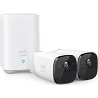 Anker Eufy eufyCam 2 Pro - Netzwerk-Überwachungskamera - Außenbereich, Innenbereich - wetterfest - Farbe (Tag&Nacht) - Audio - drahtlos - Wi-Fi - Wi-Fi - mit Eufy HomeBase 2 (Packung mit 2) (T88513D1)