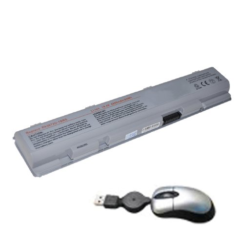 amsahr 3672-05 Ersatz Batterie für Toshiba 3672, E100, E105, E105-S1402, E105-S1602 - Umfassen Mini Optische Maus schwarz