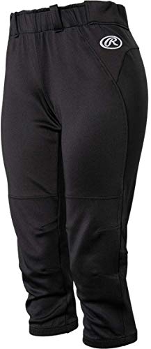 Rawlings Damen Women's Game/Practice No-Zip Yoga Style Softball Pant Series Hose, schwarz, Medium