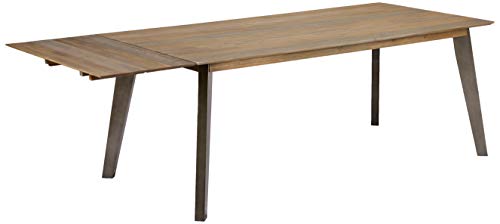Ibbe Design Ansteckplatte Tischplatte für Malaga Ausziehbar Esstisch Natur Massiv Braun Lackiert Akazie Holz Esszimmer Tisch, L50xB100xH8 cm