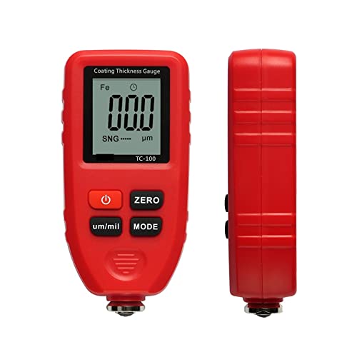 Ausrüstung TC100 Automobildickenmessgerät Autolacktester Dickenbeschichtungsmessgerät Ultrapräzise 0,1 Mikron / 0-1300 Dauerhaft (Color : Rood, Size : X)