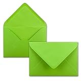 100 Mini Brief-Umschläge - Hell-Grün - 5,2 x 7,6 cm - Miniatur Kuverts mit Nassklebung für Blumen-Grüße, Grußkarten, Anhänger & Geld-Geschenke - FarbenFroh by GUSTAV NEUSER