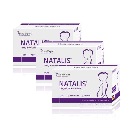 SanaExpert Natalis, Vitamine für die Schwangerschaft mit 700 µg DHA, Folsäure, Eisen, Kombi-Präparat, 3 Monatspackungen à 90 Kapseln (3)