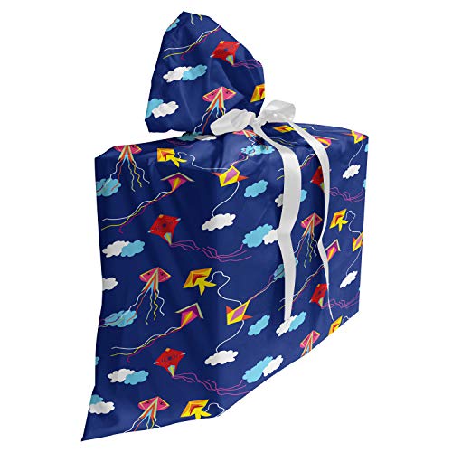 ABAKUHAUS Kites Baby Shower Geschänksverpackung aus Stoff, Eye Sommer Spielzeug Asien, 3x Bändern Wiederbenutzbar, 70 x 80 cm, Mehrfarbig