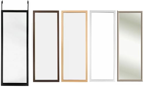 Riyashop 3 Farben Türspiegel Tür Spiegel Hängespiegel Rahmenspiegel 35x95cm schwarz Weiss (Silber)