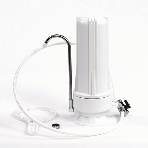 Wasserhaus Aktivkohlefilter Auftisch | weiß | mit Carbonit NFP Premium | Wasserfilter | Küchenfilter