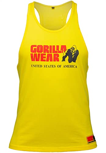 Gorilla Wear - Herren Gym Shirt - Classic Stringer Tank Top - S bis 3XL Bodybuilding Fitness Muskelshirt Gelb L