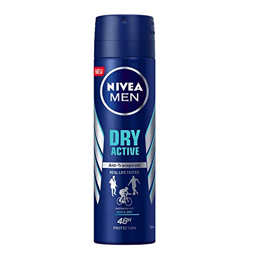 NIVEA MEN Dry Active Deo Spray im 6er Pack (6 x 150 ml), Antitranspirant mit starkem und zuverlässigem Deo-Schutz, Deodorant mit 48h Schutz