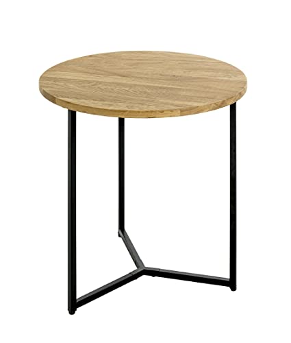 Haku-Möbel Beistelltisch, Metall, schwarz-Eiche, T B 50 x H 52 cm