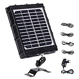 WILDGAMEPLUS Wiederaufladbares Solarpanel, 14W, 8000mAh, 12V/1,2A, 9V/1,6A, 6V/2,4A, IP66 wasserdichtes Ladegerät mit Kabeln für alle 3G/4 G Trail Hunting Game-Kameras und 12V LED-Licht WG-8000