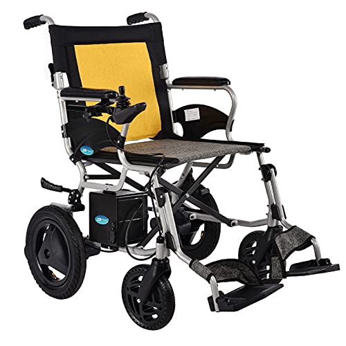 UELEGANS Rollstuhl Elektrisch Faltbar, Faltbar Gehhilfe Mit Sitz Leicht Elektrische Roller Zum Behindert Alter Mann Vier Runden Elektrisch Rollstuhl, Mit Batterie