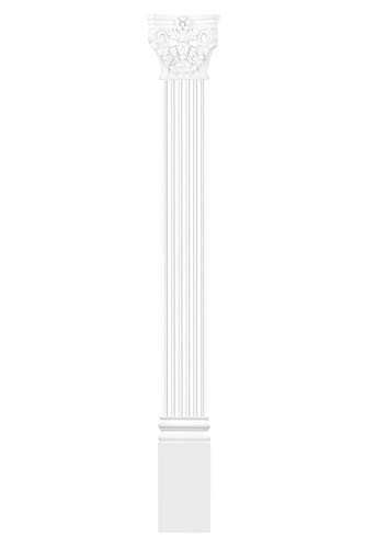 HEXIM Pilaster ca. 180x25mm - Wandreliefe/Stuckdekor aus PU Hartschaum, Auswahl von Schaft, Kapitell & Sockel - Perfect D1522 (2 Meter Schaft D1522)