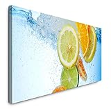 Paul Sinus Art GmbH Früchte im Wasser 120x 50cm Panorama Leinwand Bild XXL Format Wandbilder Wohnzimmer Wohnung Deko Kunstdrucke