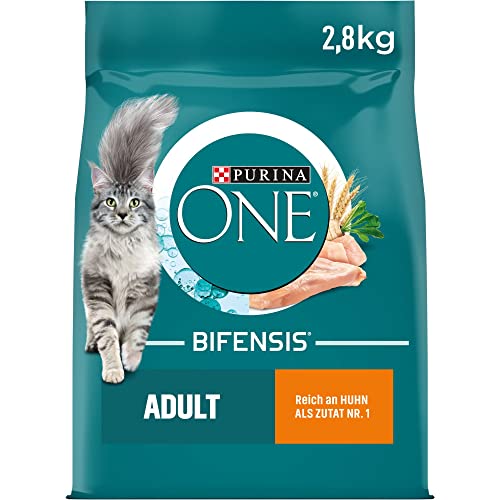 PURINA ONE BIFENSIS Adult Katzenfutter trocken, reich an Huhn, 4er Pack (4 x 2,8kg)