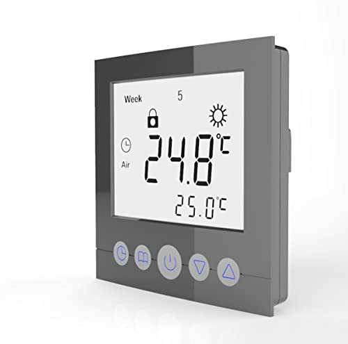 SM-PC®, Digital Thermostat Raumthermostat Fußbodenheizung Wandheizung LED anthrazit matt #910
