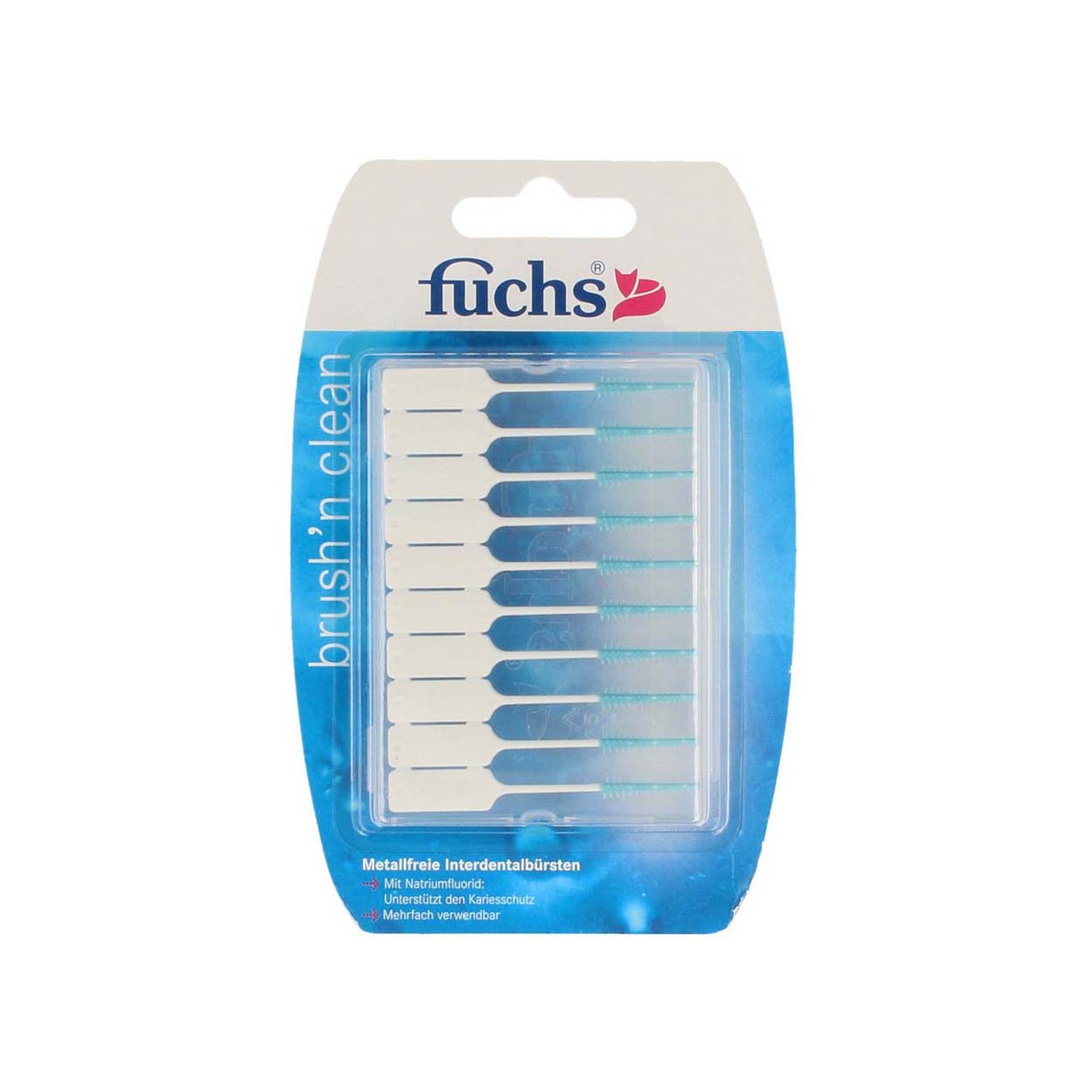 Fuchs Brush n Clean Interdentalbürsten 20 Stück, 10er Pack (10 x 20 Stück) | metallfrei | mit Fluorid